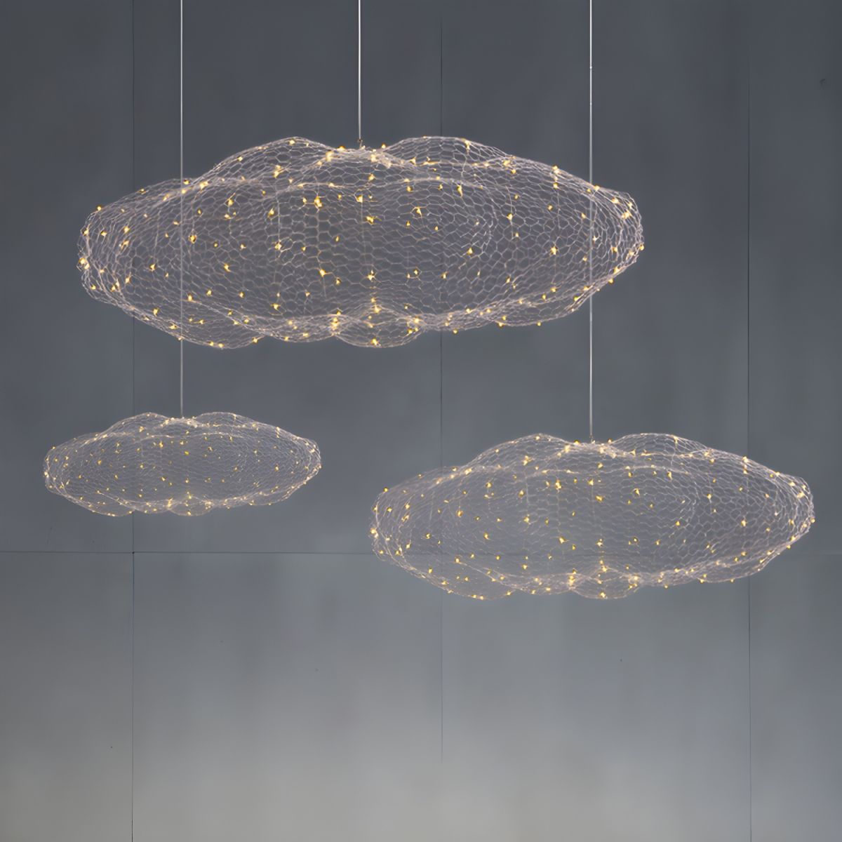 Modern Floating Cloud Mesh Pendant Light