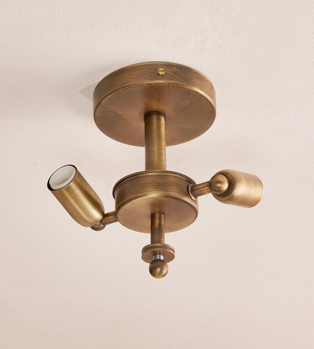 Textured Glass Brass Flush Mount Ceiling Light - Erhaus product image 5