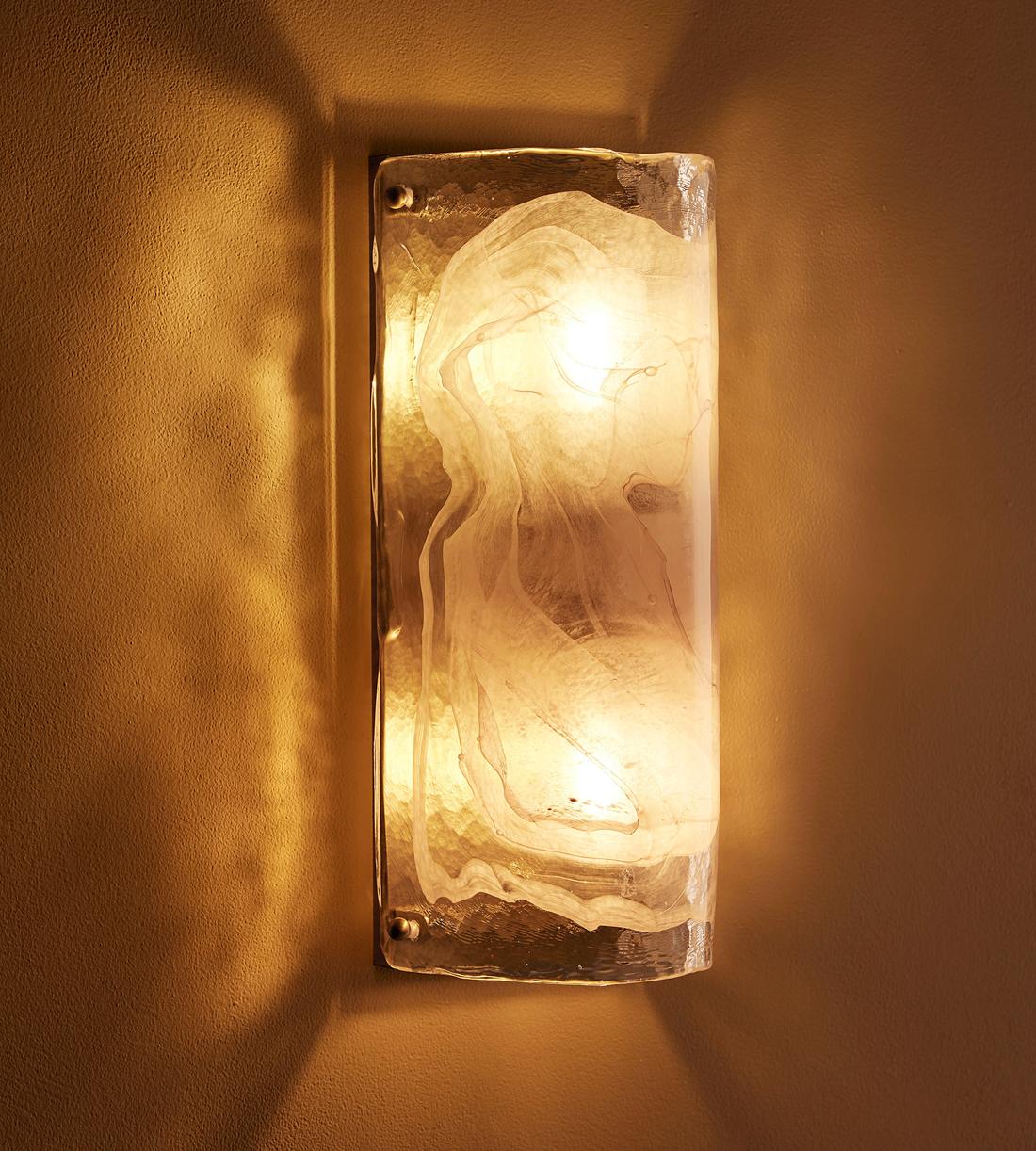 Emmanuel Glass Wall Light 17-Inchh