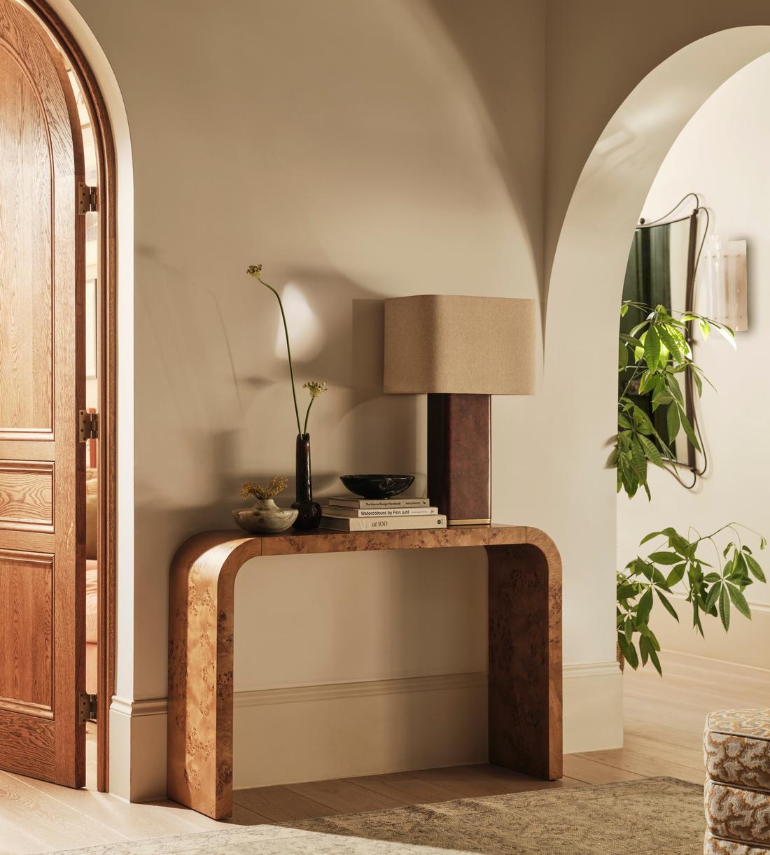 Mappa Burl Rectangle Table Lamp with Linen Shade - Erhaus product image 3