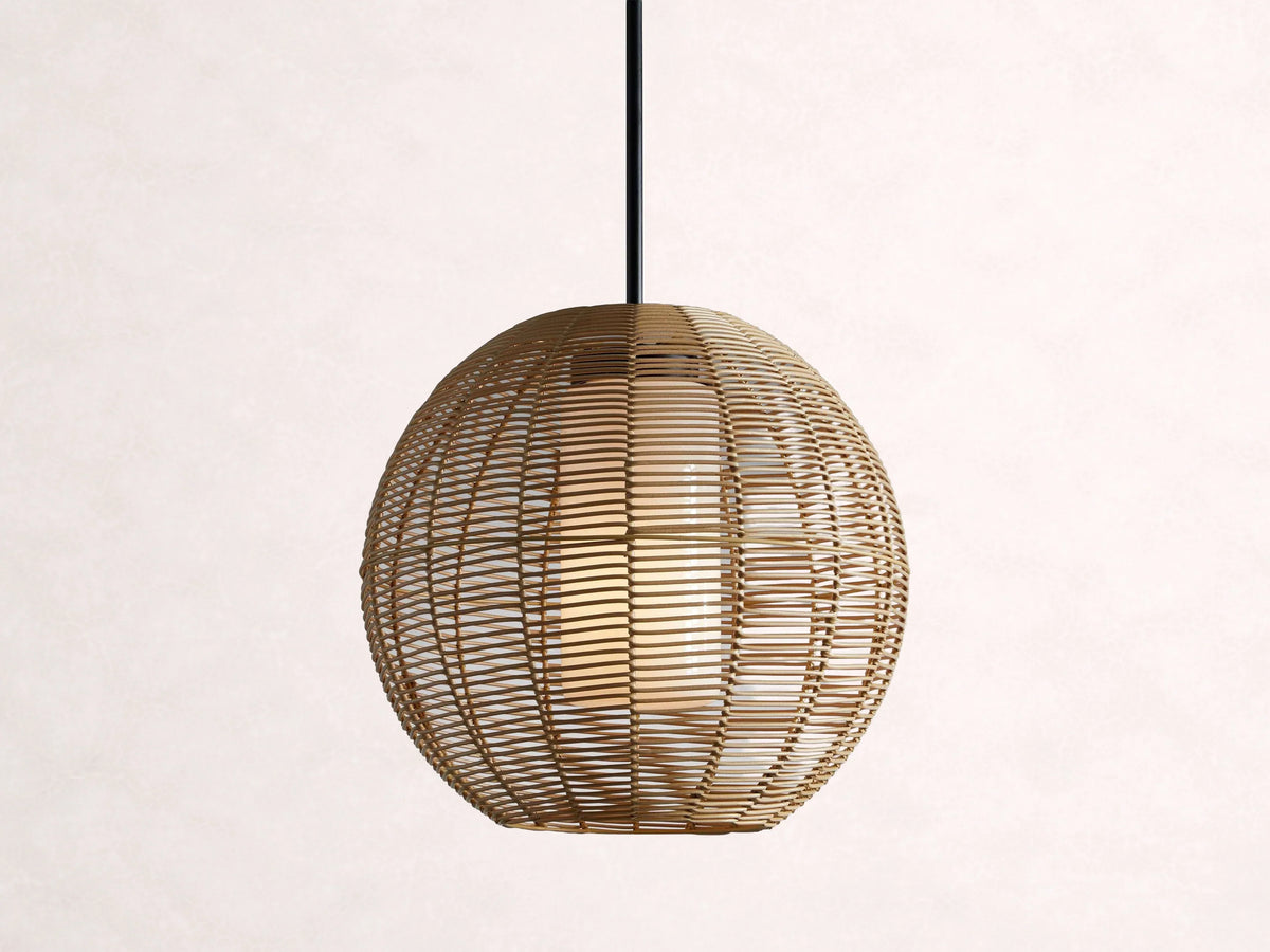 Cohen Globe Wicker Outdoor Pendant 20-Inch