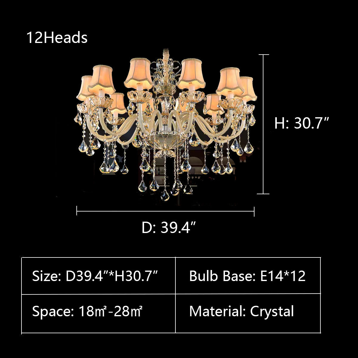 Extra Large Luxury Multi-Tiered Crystal Pendant Chandelier for High-Ceiling Rooms