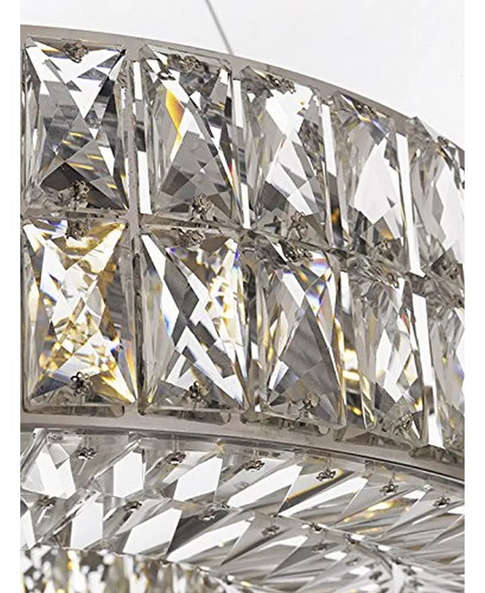 Decorative Crystal Ring Pendant Chandelier for Living Room Luxury Round Hanging Light in Gold Finish