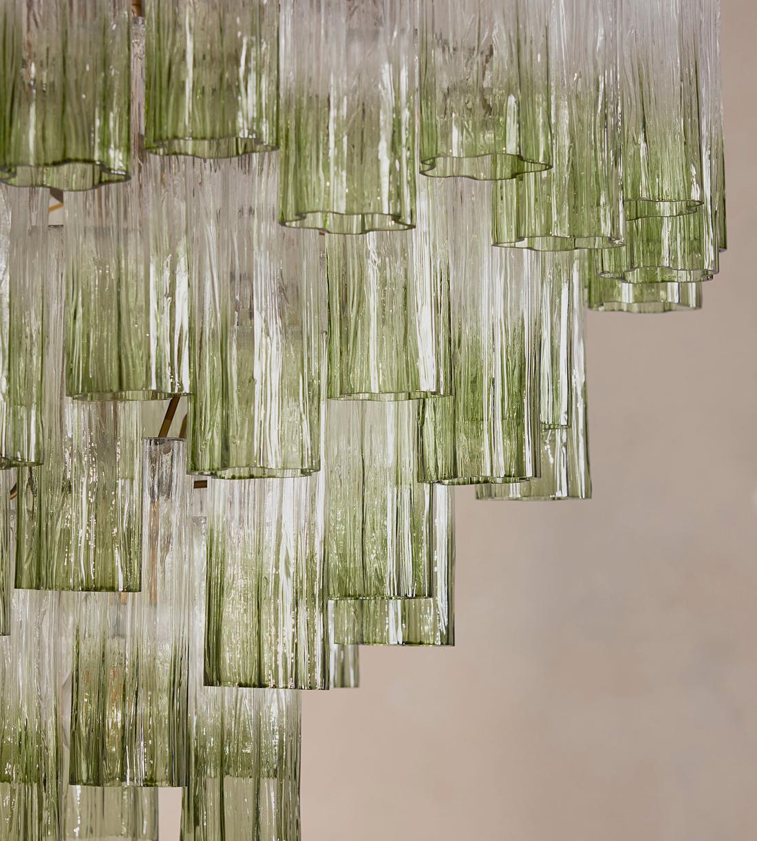 Green Glass Globe Chandelier in Antique Brass - Erhaus product image 5
