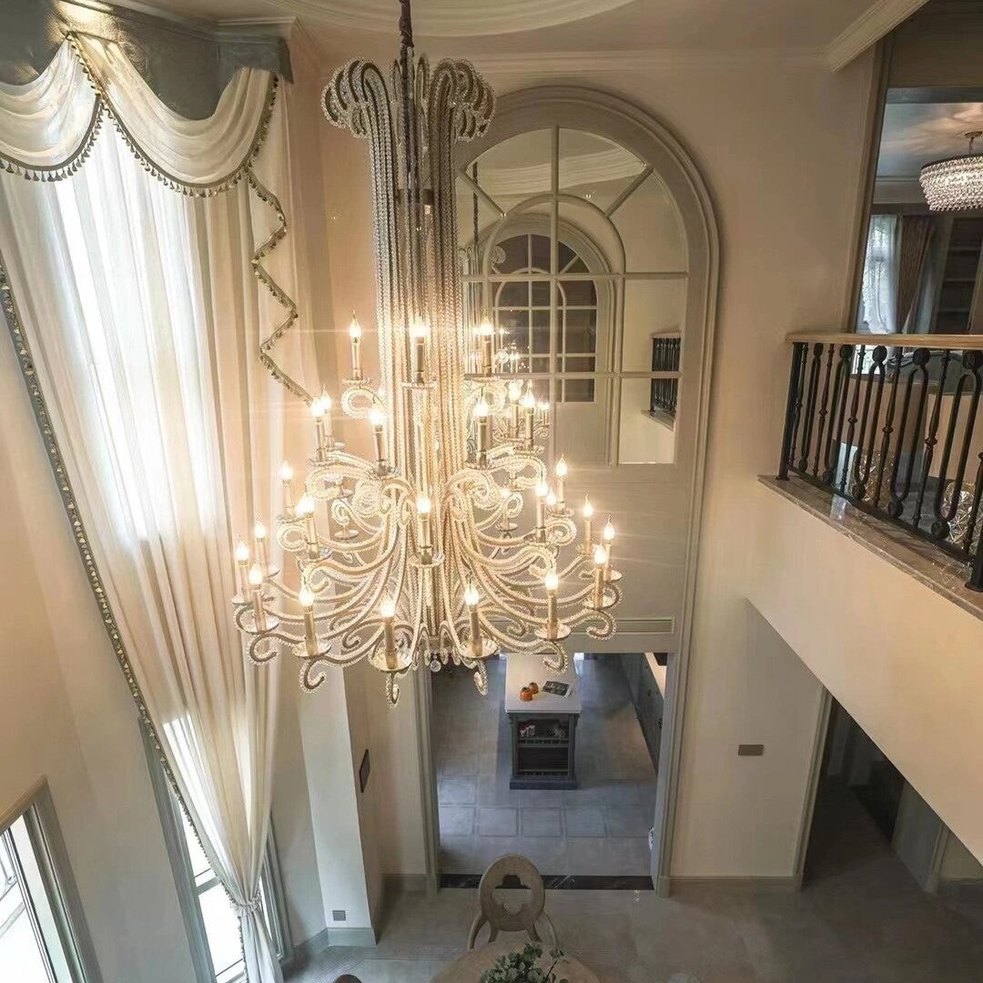 Vintage Octopus Tentacle Crystal Chandelier with K9 Crystal and Metal Finish for Living Room