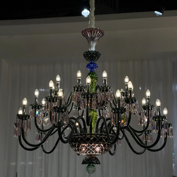 Luxury Empire Colorful Crystal Chandelier for Living Room / bedroom / entryway / hotel / restaurant