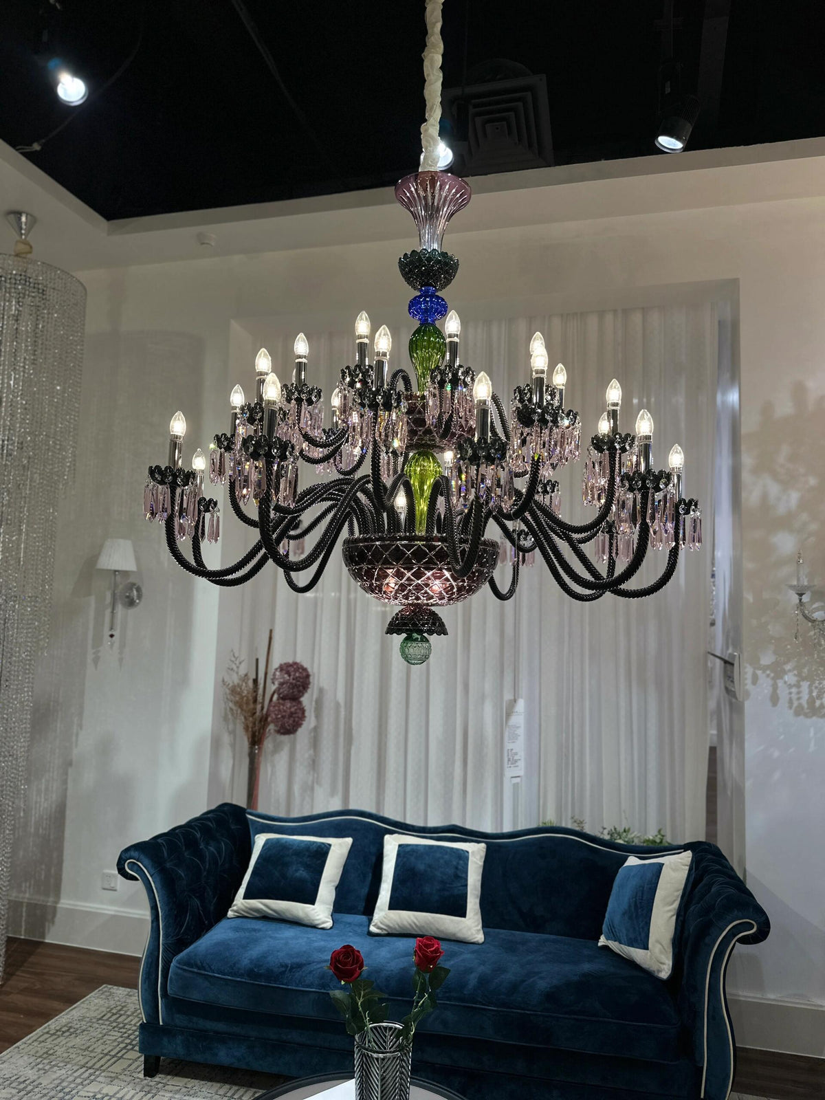 Luxury Empire Colorful Crystal Chandelier for Living Room / bedroom / entryway / hotel / restaurant