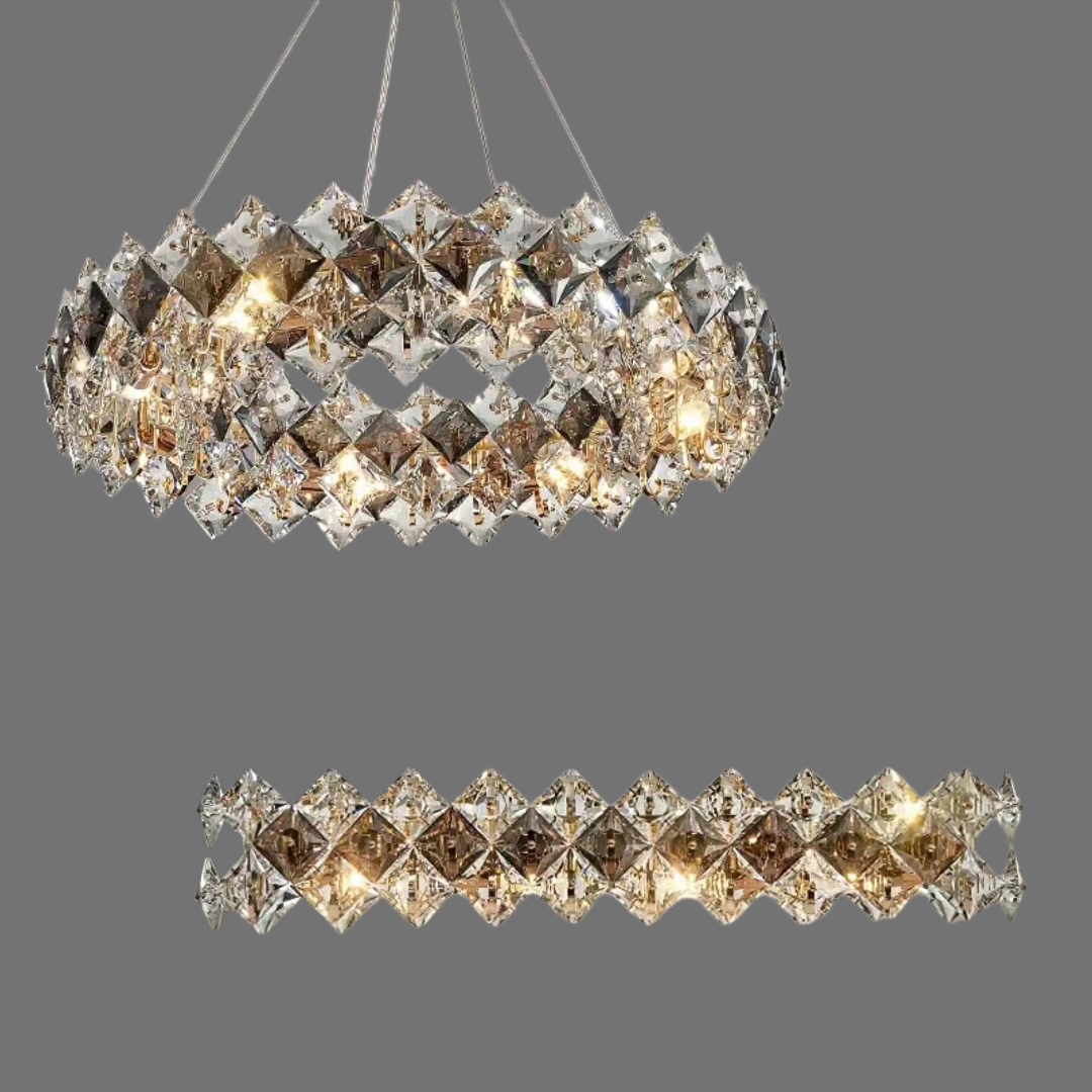 Prismatic Crystal Chandelier for Living Room Dining Room Ceiling Light