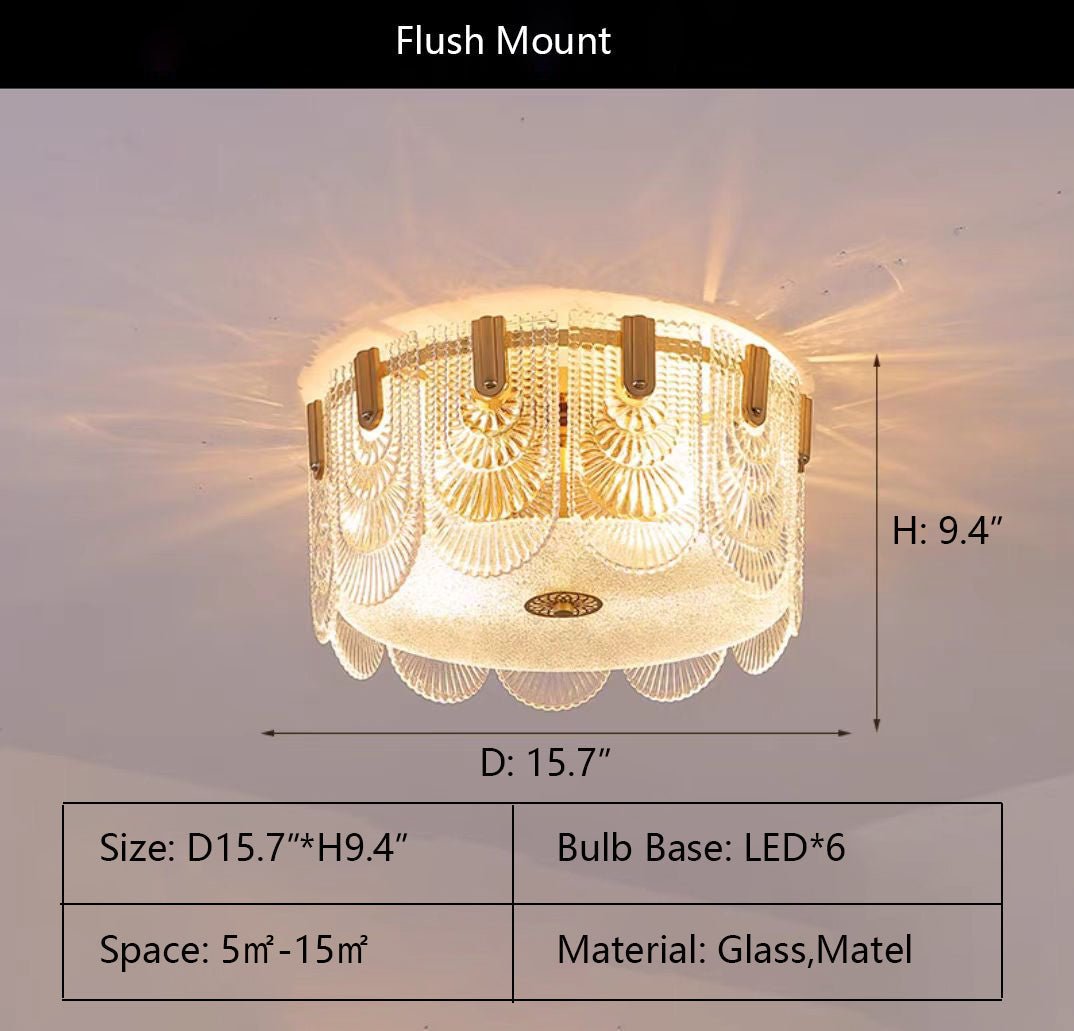 Nordic Light Luxury Patterned Glass Pendant Chandelier Suit for Living / dining Room / bedroom