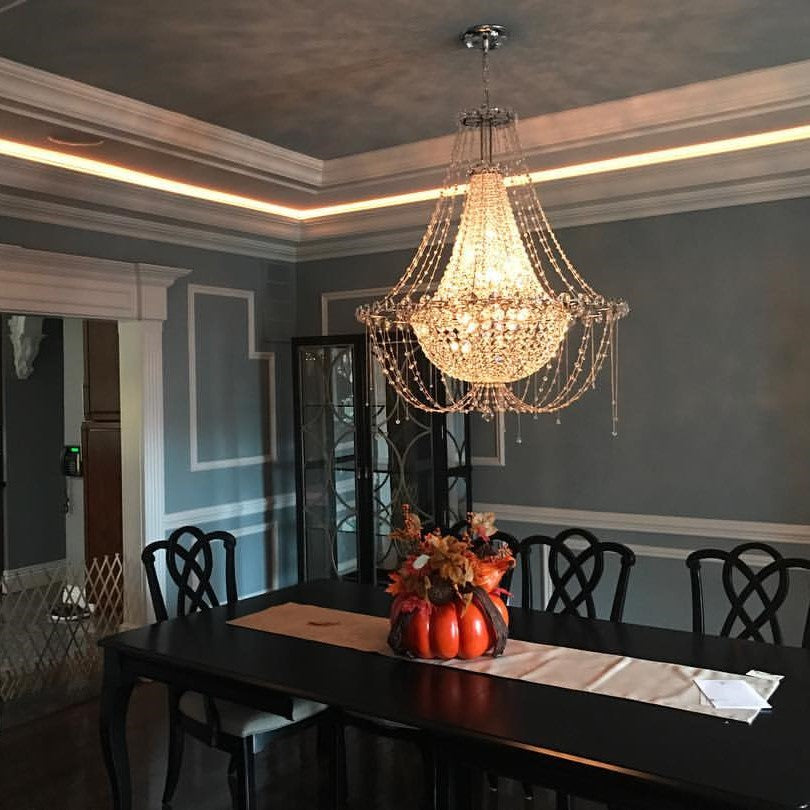 Italian Style K9 Crystal Chandelier for Small Living Room Princess Pendant Light for Girl's Bedroom / Dining