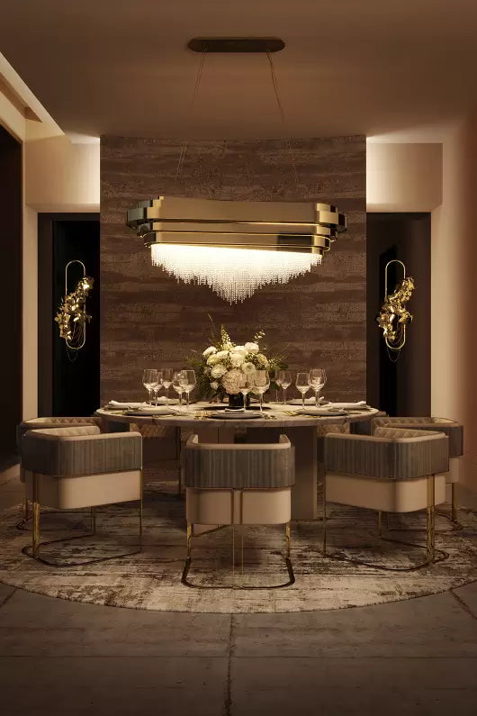Luxury 9-Light Rectangle Kitchen Island / dining Room Crystal Chandelier