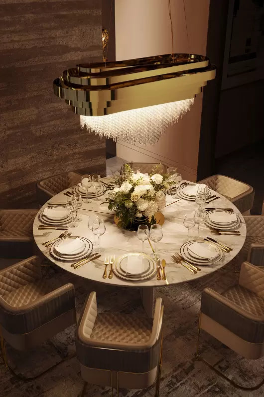 Luxury 9-Light Rectangle Kitchen Island / dining Room Crystal Chandelier