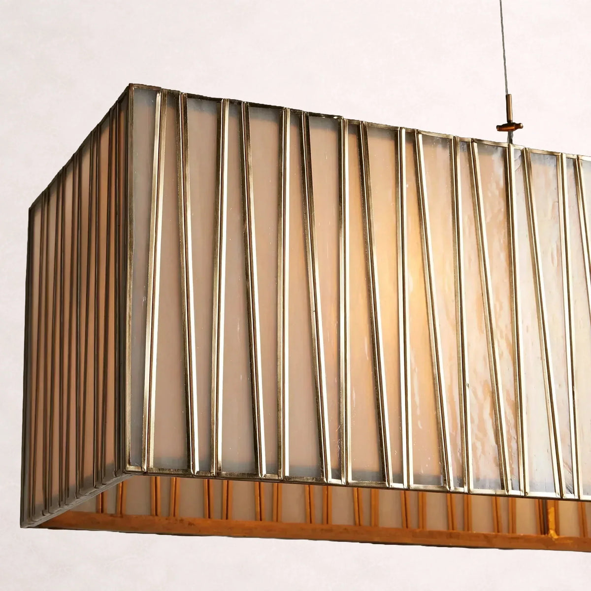 Art Glass Jeunet Rectangular Chandelier