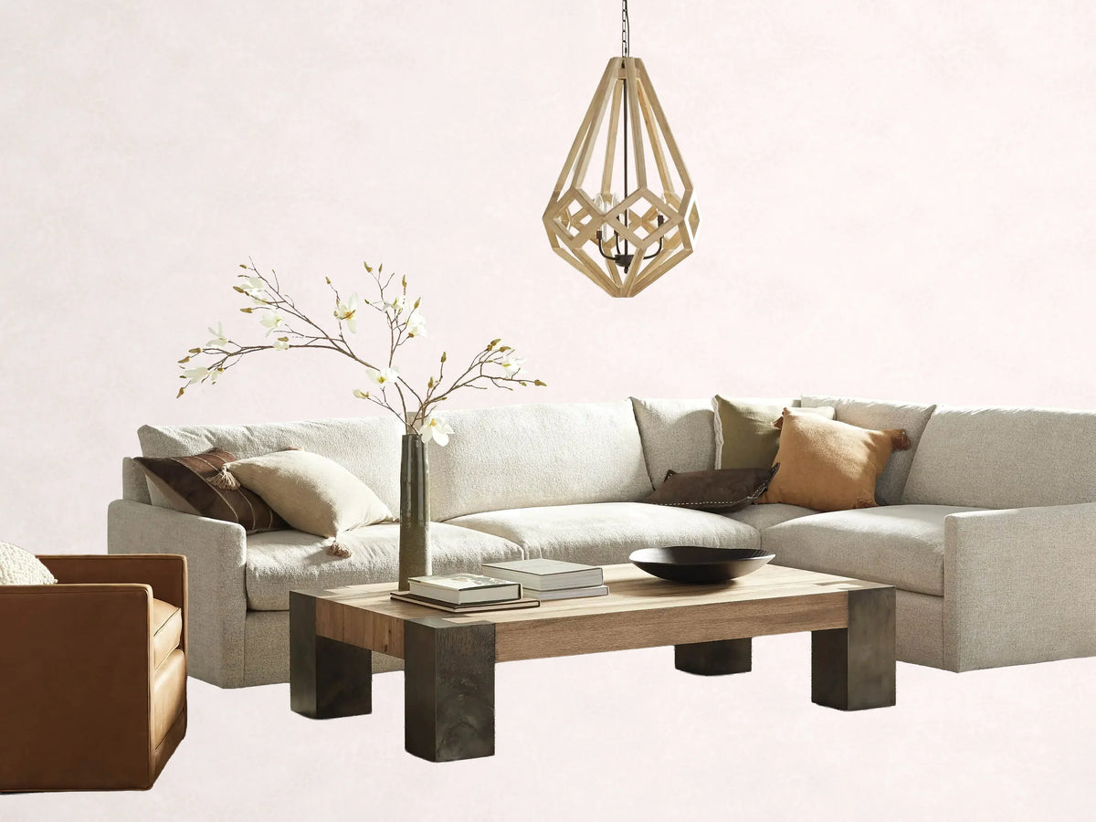 Wooden Prism Mango Wood Chandelier in Natural