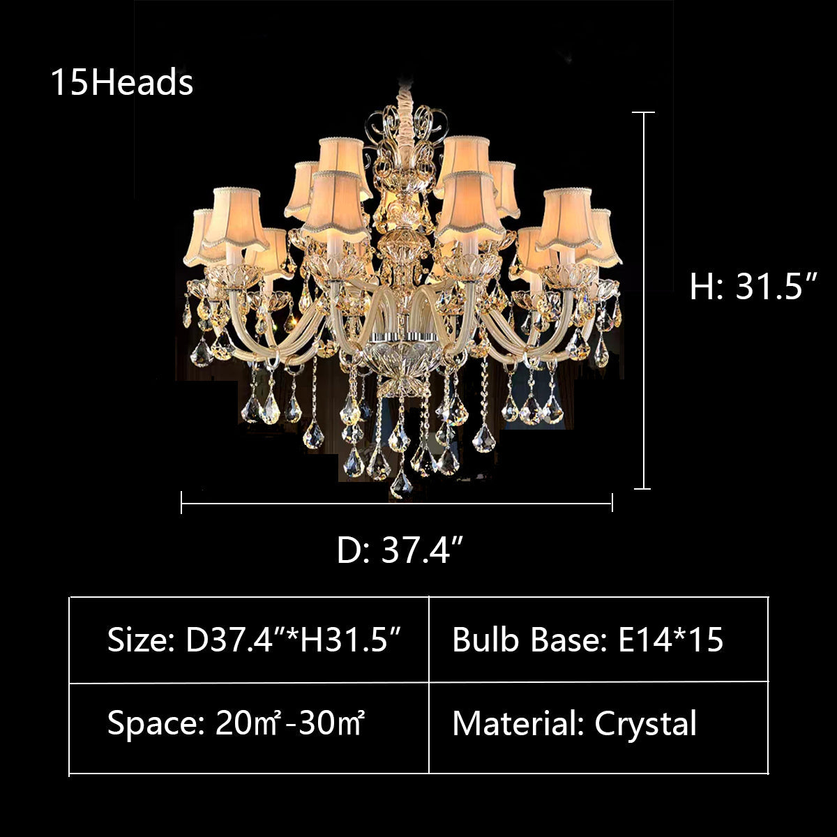 Extra Large Luxury Multi-Tiered Crystal Pendant Chandelier for High-Ceiling Rooms