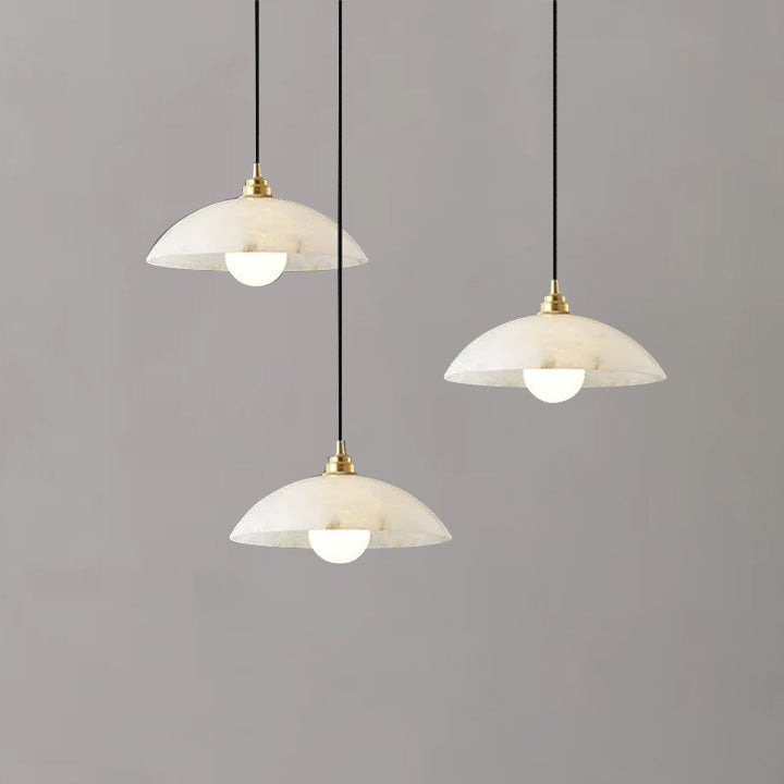 Alabaster Dome Pendant Light, Hanging Light for Living Room