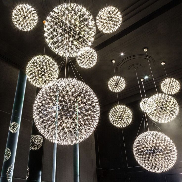 Round Starry Sky Chandelier Light Fire Ball Ceiling Lighting for Living Room / cottage / high-Ceiling