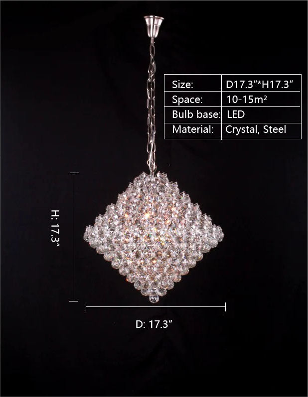 Aesthetic Luxury Conical Crystal Chandelier for Living / dinning Room / foyer / hallway / staircase