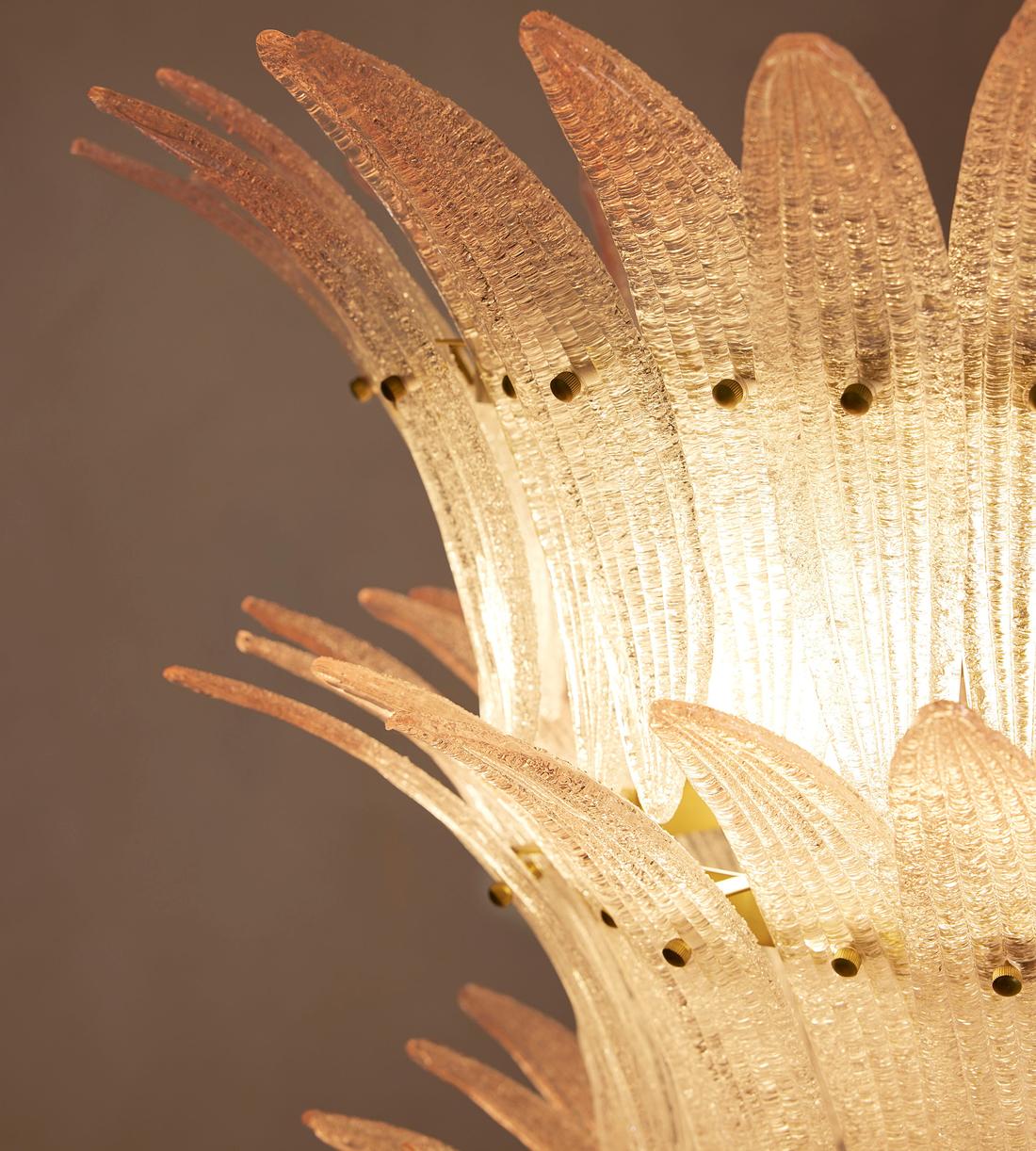 Treviso Pink Glass Chandelier 30-Inchw