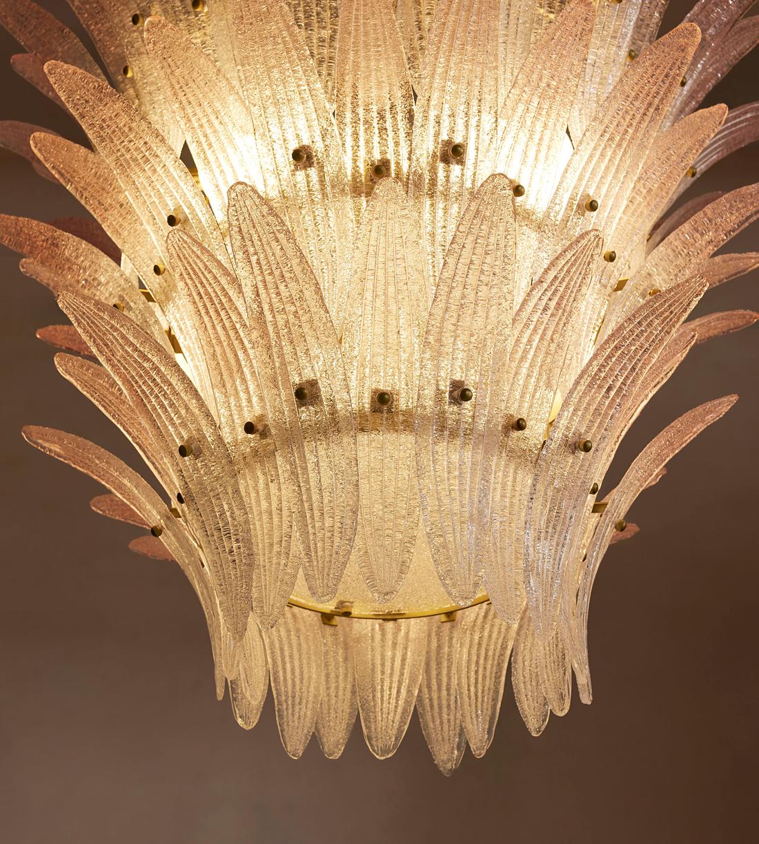 Treviso Pink Glass Chandelier 30-Inchw