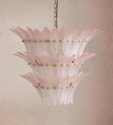Treviso Pink Glass Chandelier 30-Inchw