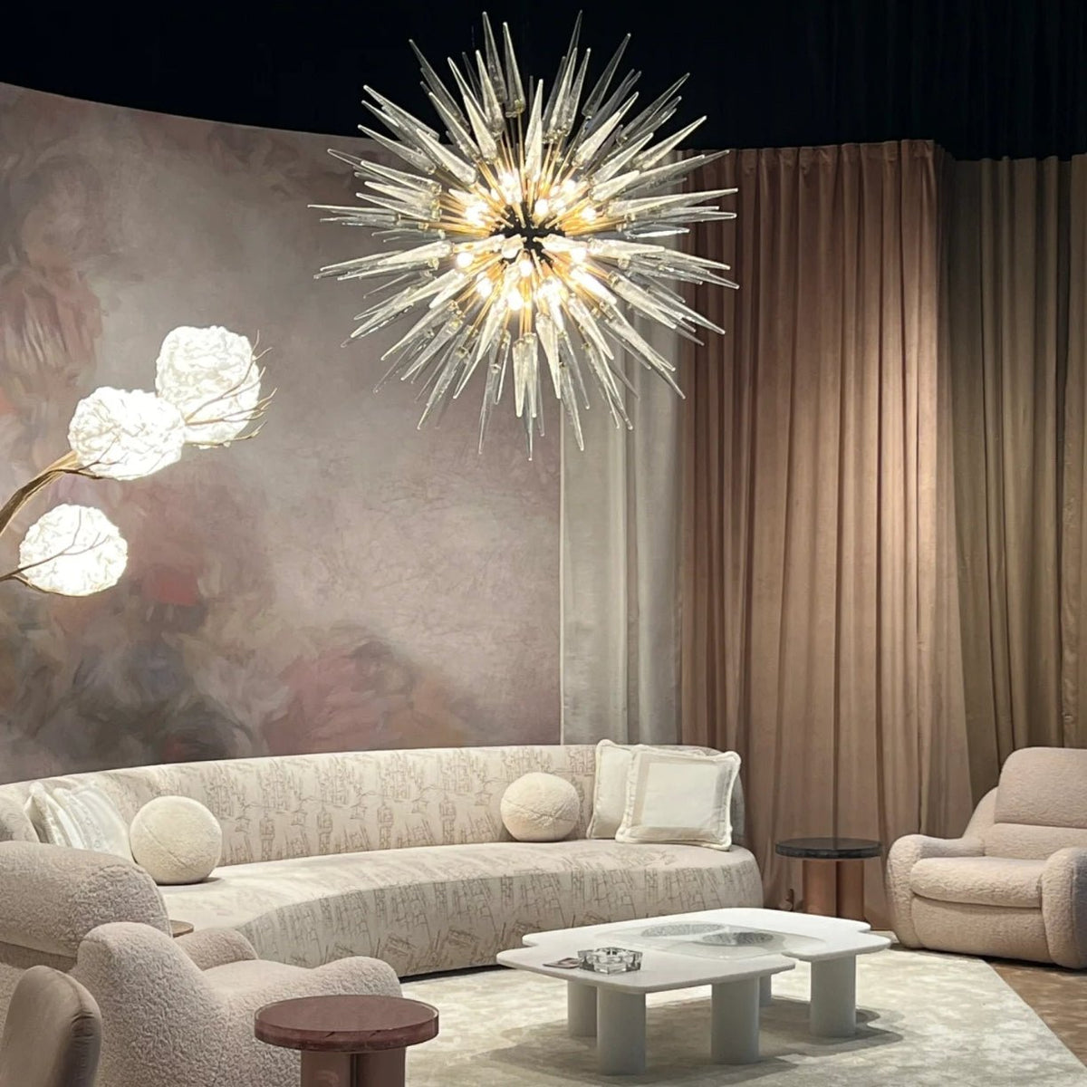 Modern Sputnik Sphere Crystal Chandelier for Low-Ceiling