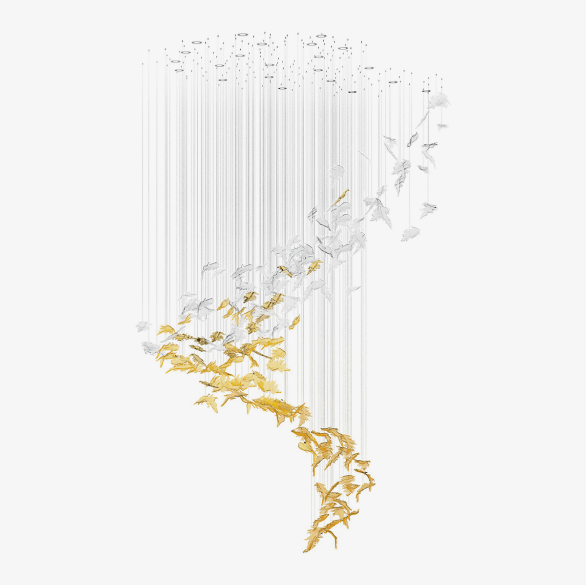 Galaxy Flying Leaves Meteor Shower Crystal Spiral Chandelier
