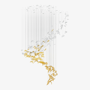Galaxy Flying Leaves Meteor Shower Crystal Spiral Chandelier