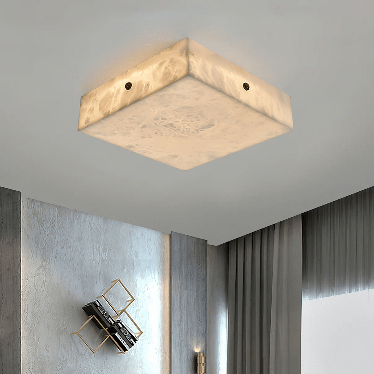 Square Alabaster Ceiling Light - Vakkerlight