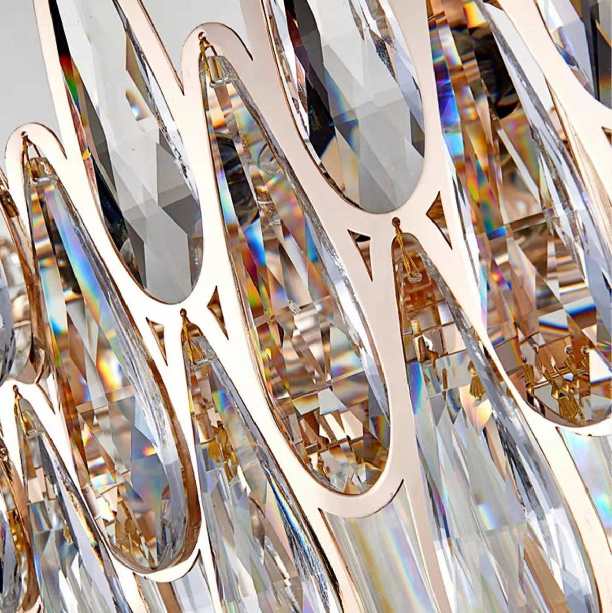 Modern Round / rectangular Raindrop Crystal Chandelier for Low-Ceiling
