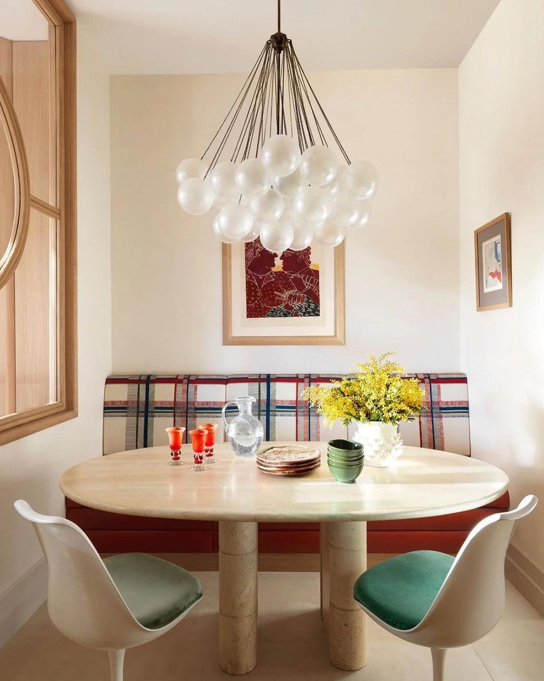 Modern Glass and Metal Cloud Balloon Chandelier with Minimalist Finish for Living Room Bedroom