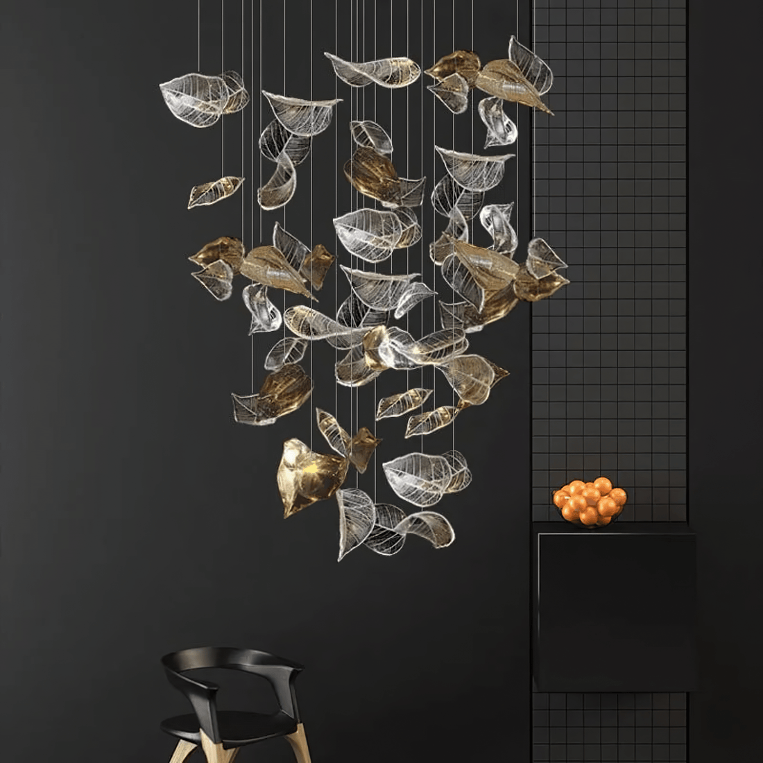 Galaxy Shake Leaves Crystal Spiral Chandelier