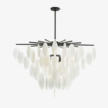 Cascading Selenite Disc Chandelier