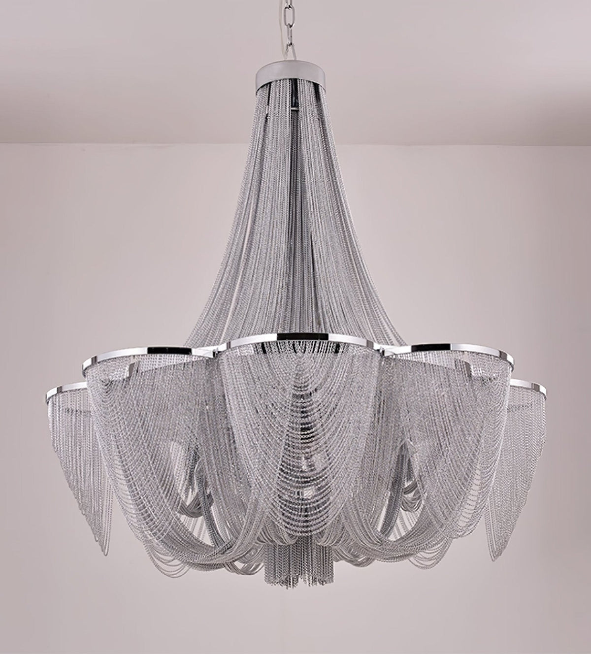Silver Chain Tassel Chandelier