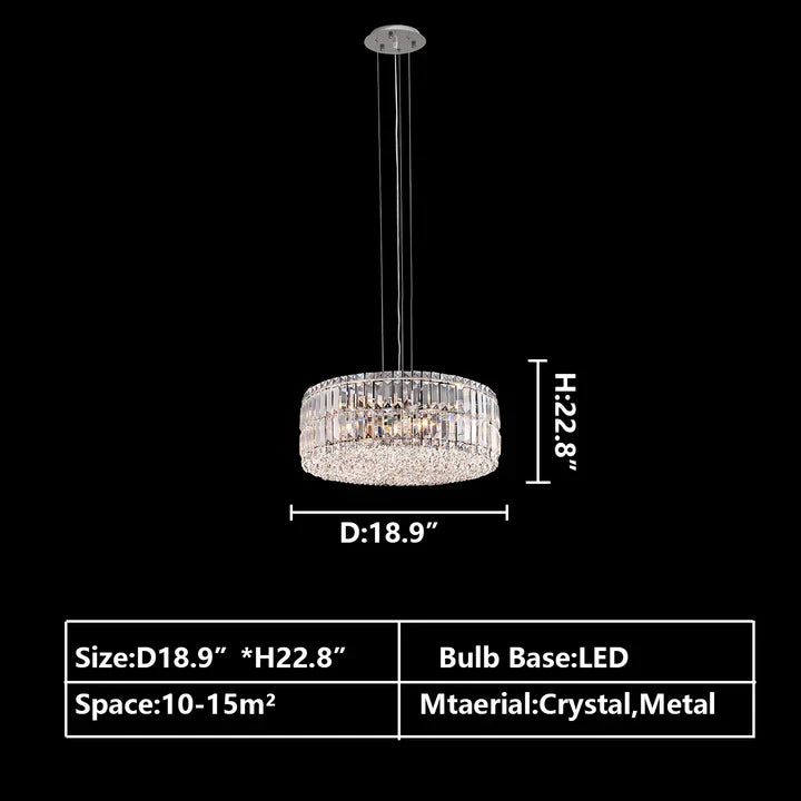 Modern Silver Ceiling Round / rectangle Crystal Chandelier Set for Living Room / dining Room / Bedroom