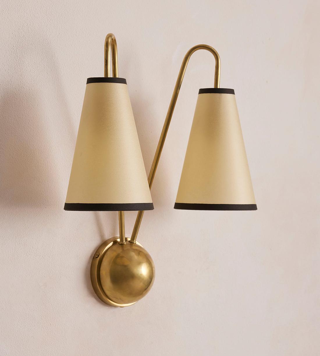 Antiqued Brass Double Cone Wall Sconce - Erhaus product image 5