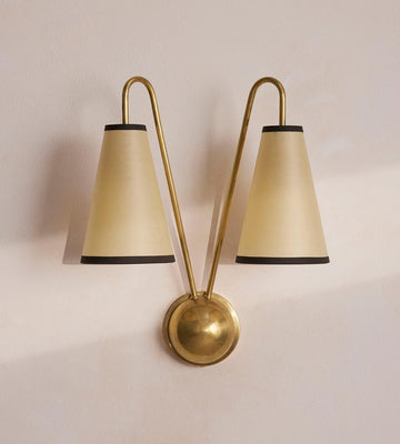 Antiqued Brass Double Cone Wall Sconce - Erhaus product image 1