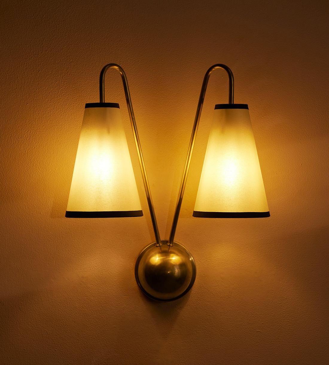 Antiqued Brass Double Cone Wall Sconce - Erhaus product image 2