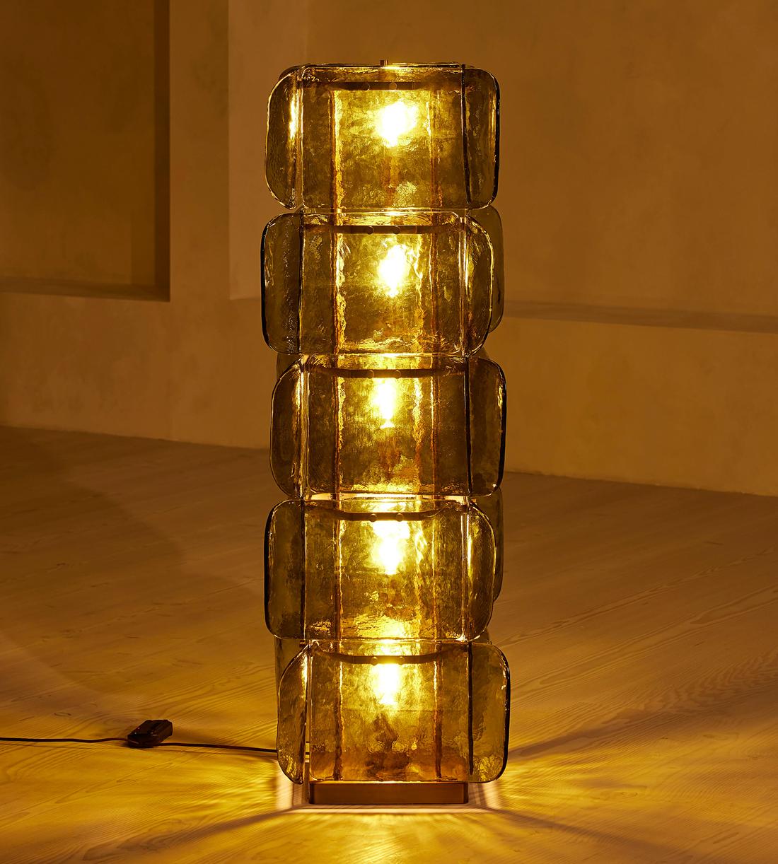 Elias Glass Floor Lamp 55-Inchh