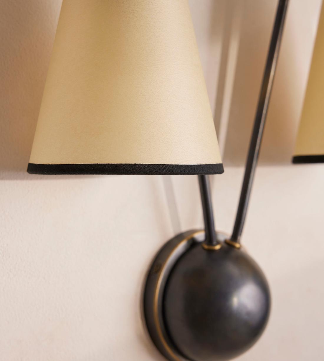 Blackened Brass Double Cone Wall Sconce - Erhaus product image 3