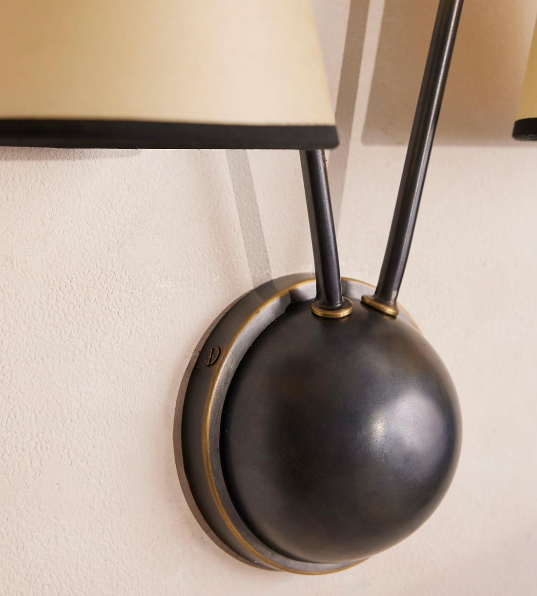 Blackened Brass Double Cone Wall Sconce - Erhaus product image 5