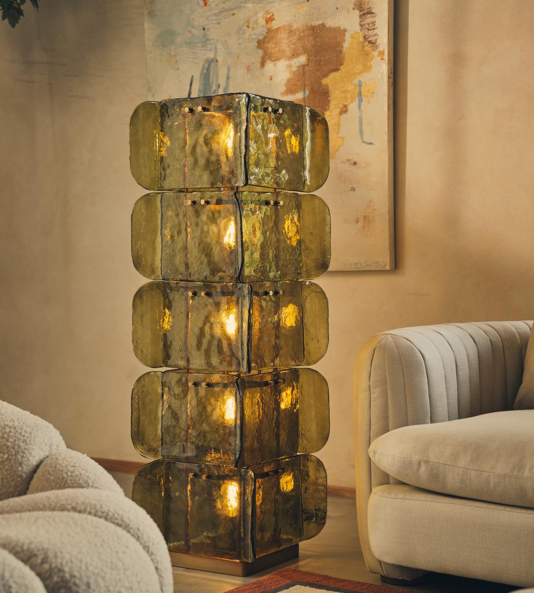 Elias Glass Floor Lamp 55-Inchh