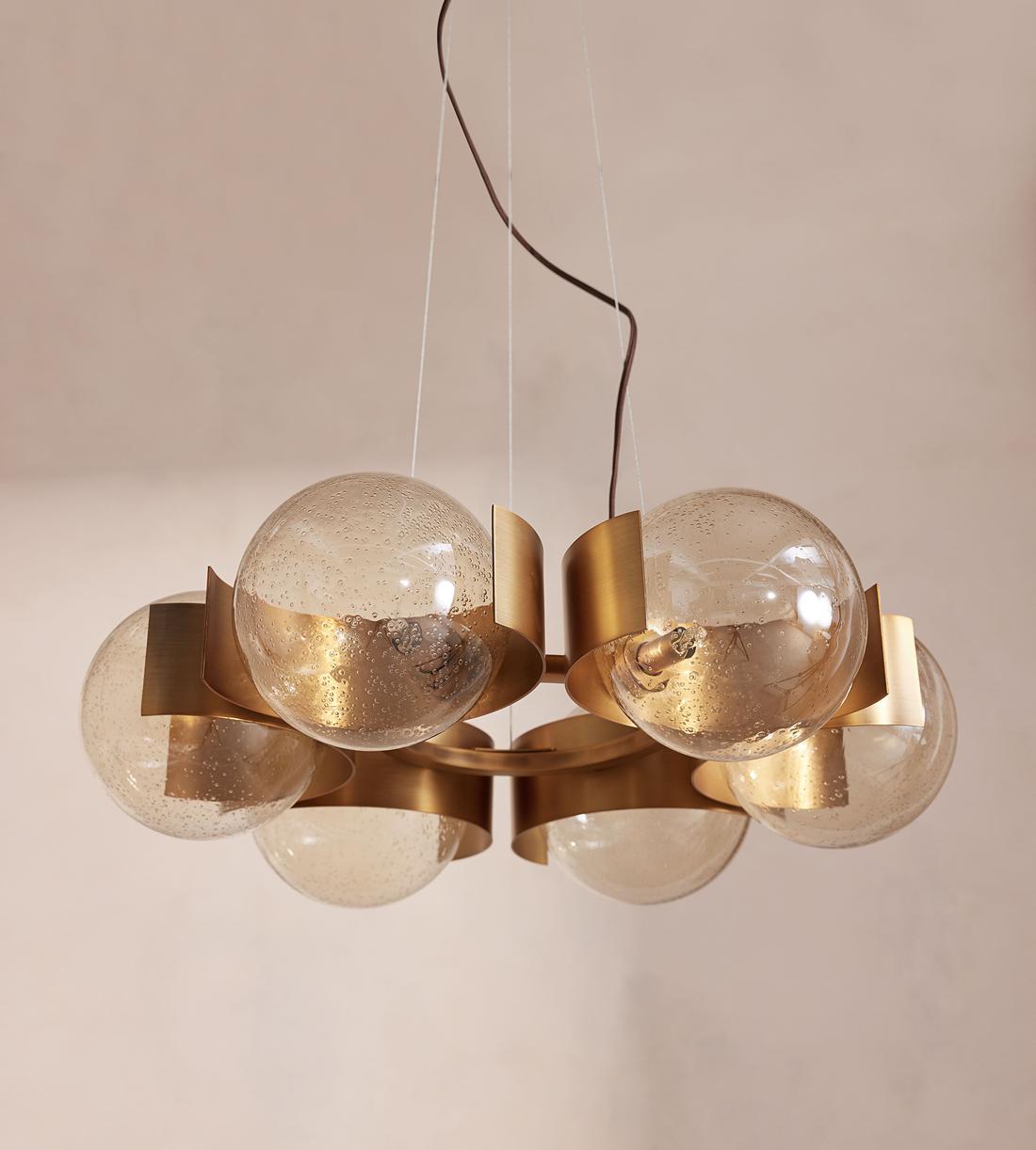 Antique Brass Globe Chandelier - Erhaus product image 7