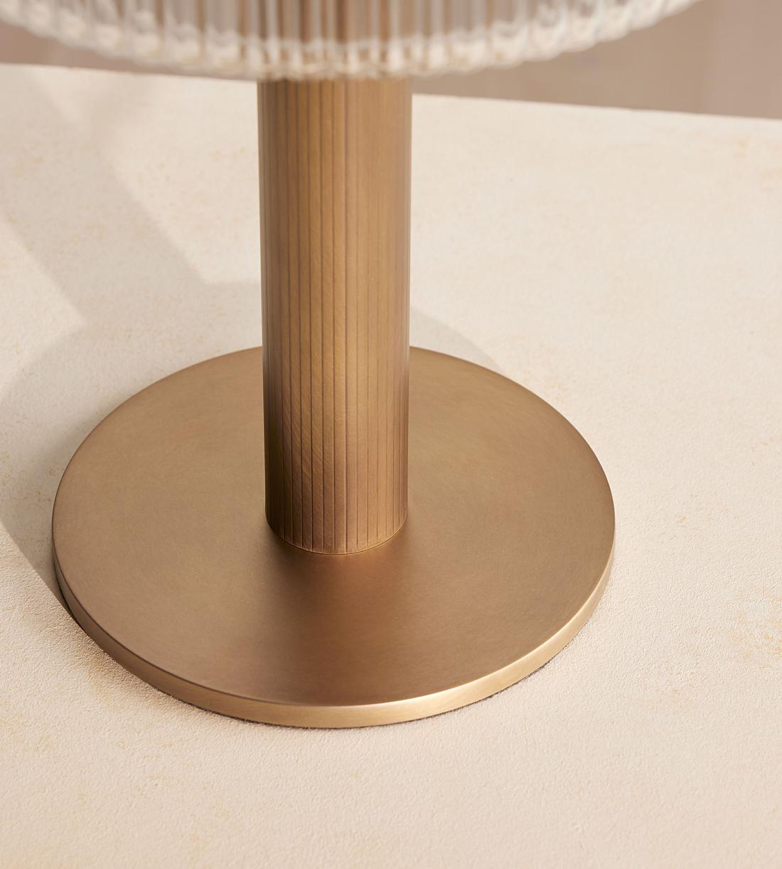 Fluted Glass Table Lamp in Antique Brass - Erhaus product image 5