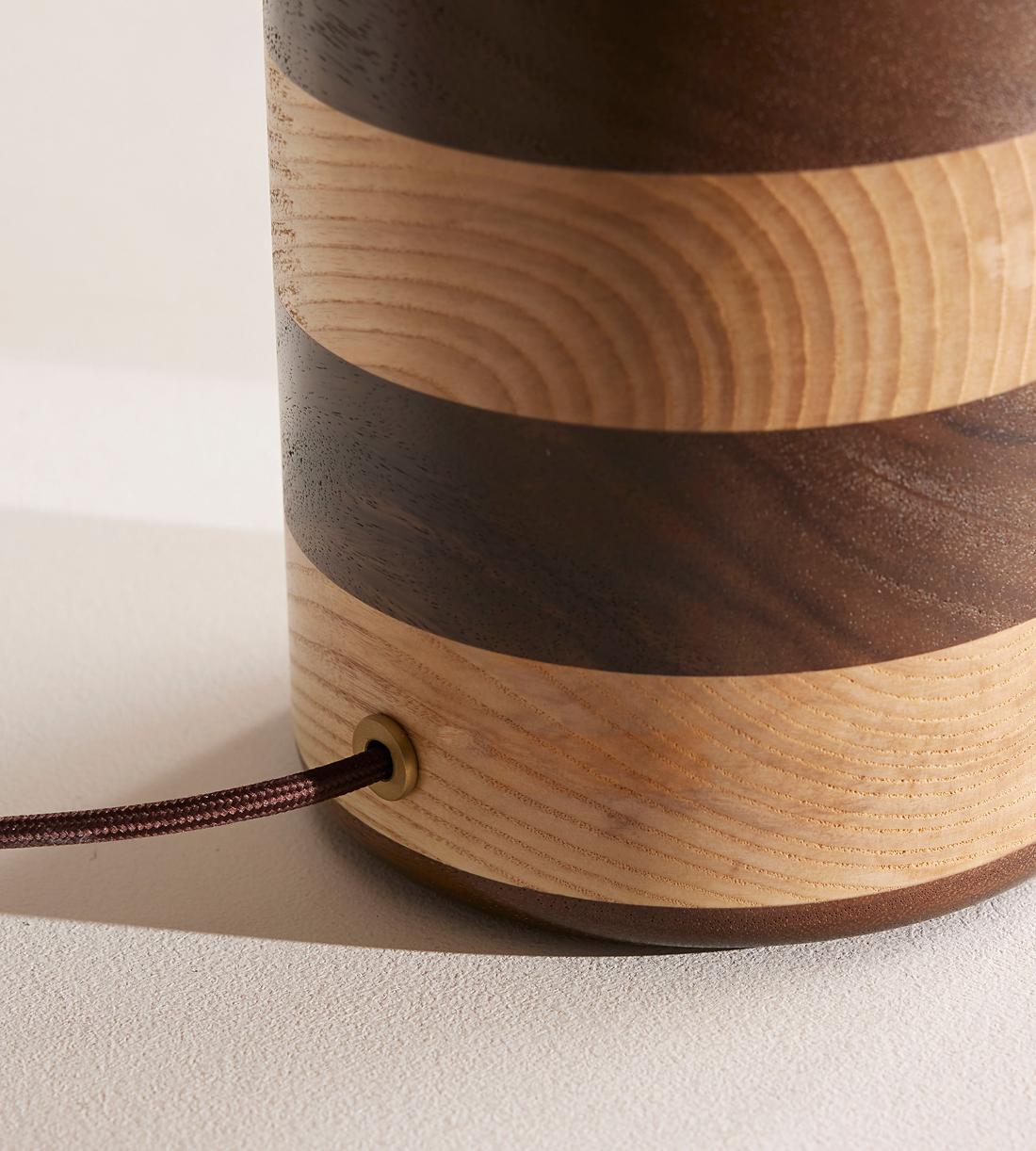 Oak Table Lamp with Linen Shade - Erhaus product image 5
