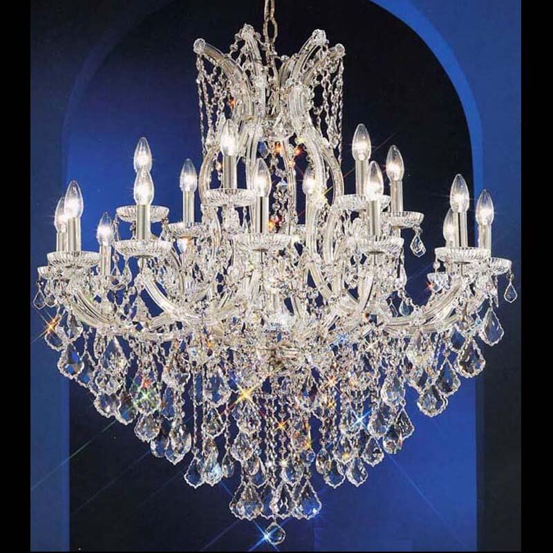 19 Lights Silver Maria Crystal Chandelier