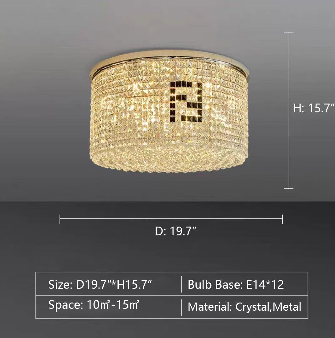 Designer Model Flush Mount Crystal Pendant Round Chandelier for Living / dining Room / study