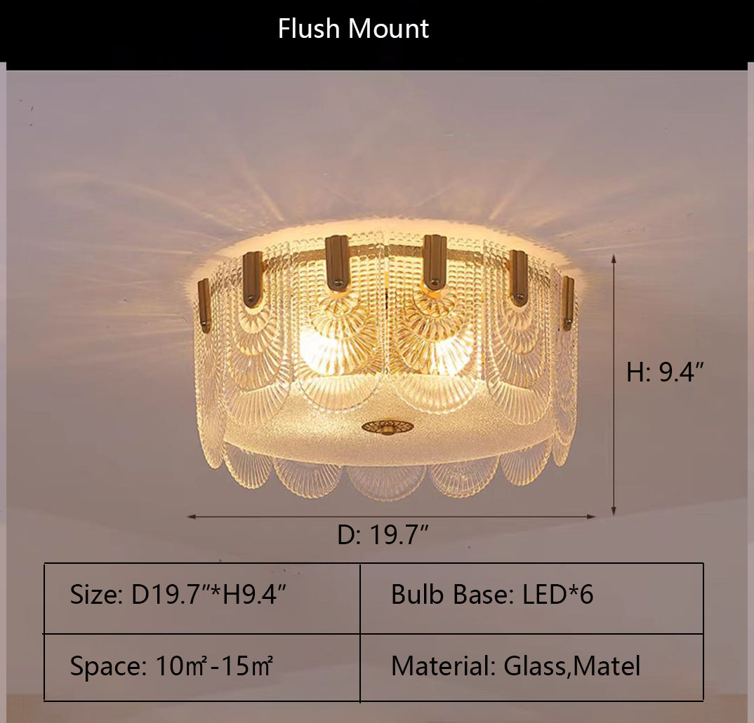 Nordic Light Luxury Patterned Glass Pendant Chandelier Suit for Living / dining Room / bedroom