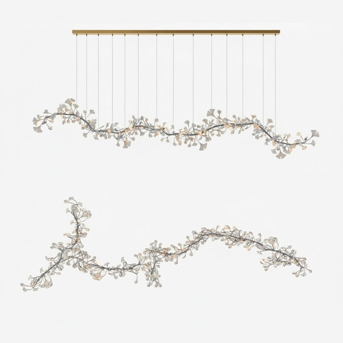 Gingko Ceramic Branch Chandelier E