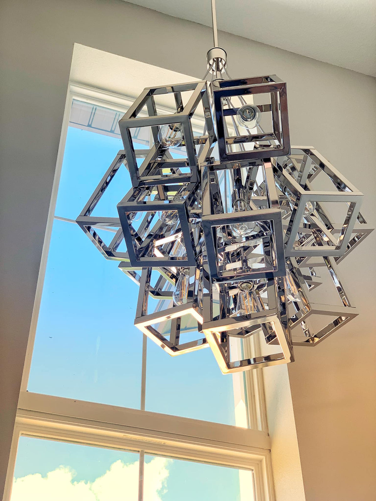 Modern Cube Cluster Chandelier for Living Room / staircase / foyer